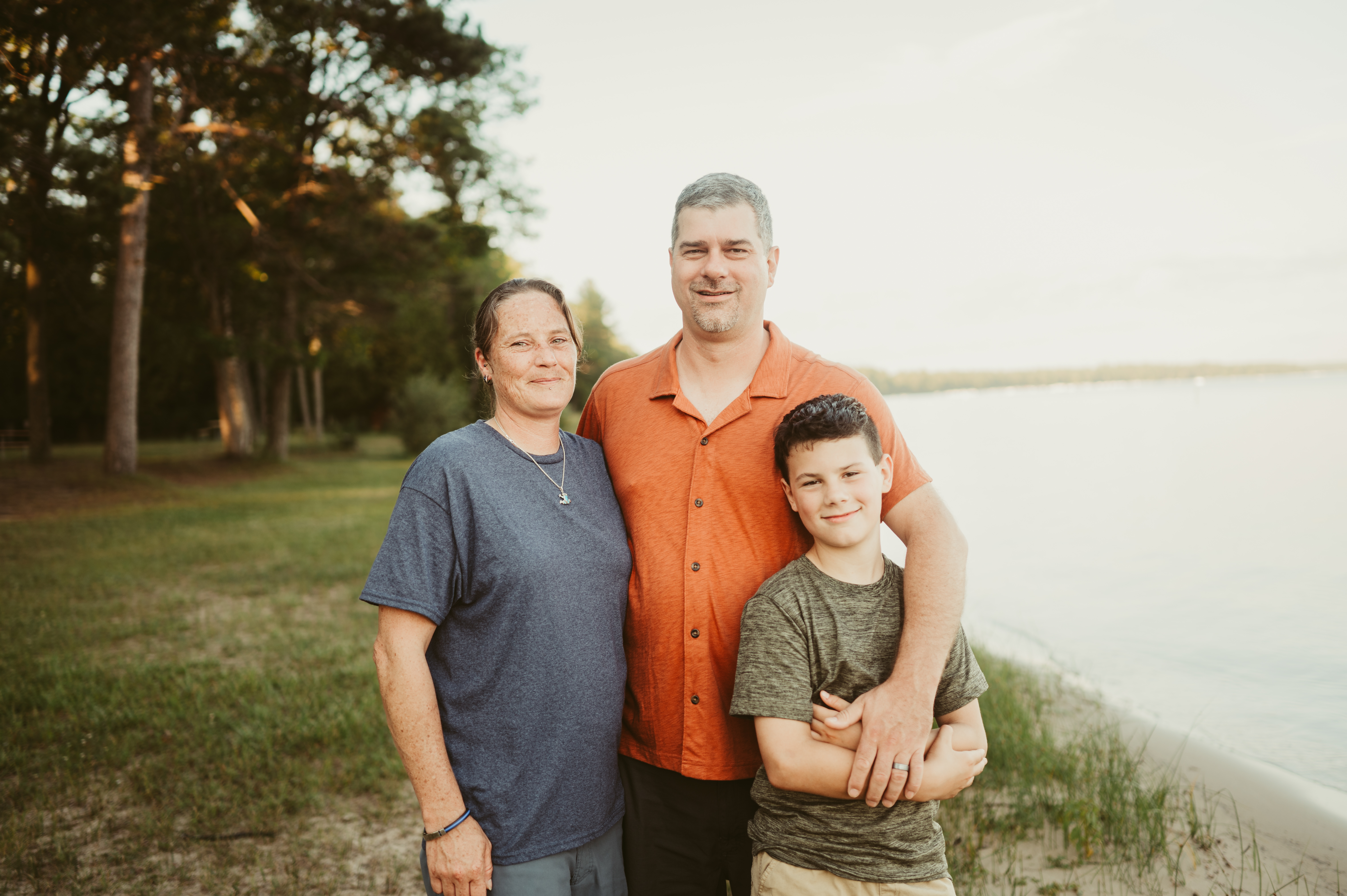 Corey, Sarah and Dylan Bohnsack at Higgins Lake Michigan