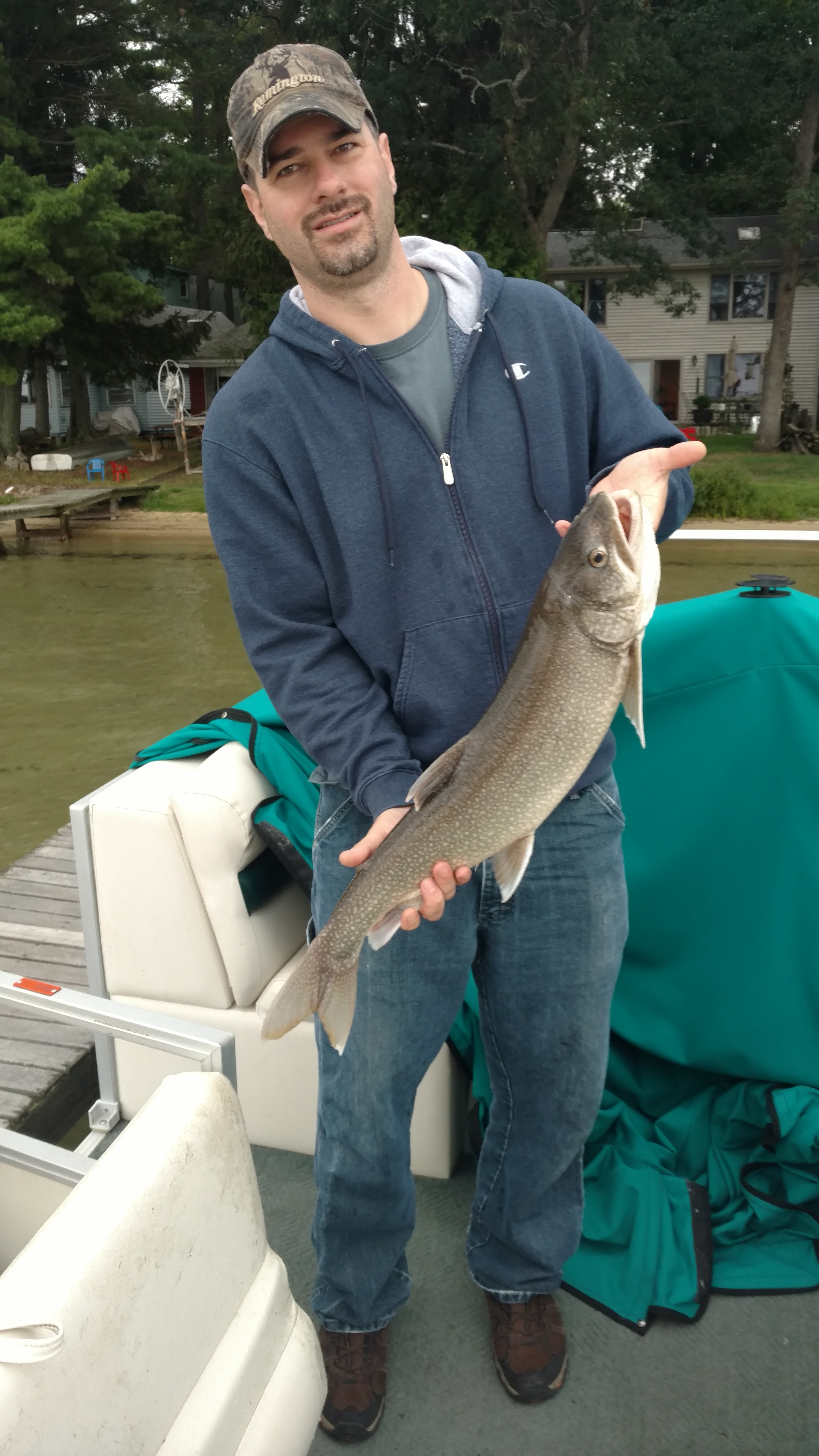 Corey Bohnsack fishing on Higgins Lake Michigan